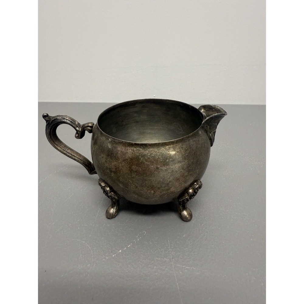 Vintage Leonard Silver Plated Brass Creamer 3.5''‎ x 2.75'' #21